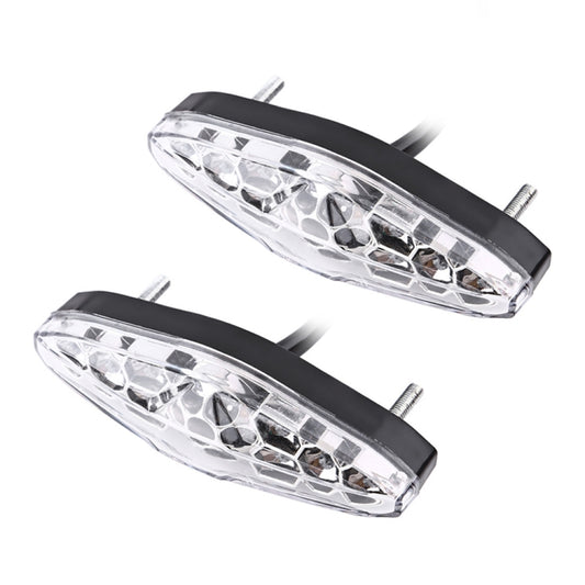 2 PCS KC-WD-NEW-3X Motorcycle LED Brake Light Running Lamp (Transparent) by buy2fix