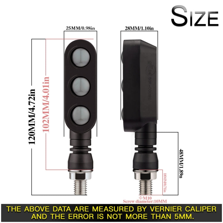 2 PCS KC050 Motorcycle LED Turn Signal Running Brake Light - Turn Signal by buy2fix | Online Shopping UK | buy2fix