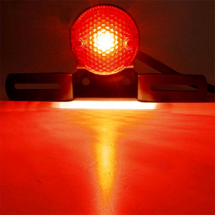 2 PCS Motorcycle Retro Round Brake Light with License Plate Holder - Signal Lights by buy2fix | Online Shopping UK | buy2fix