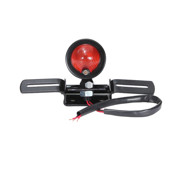 2 PCS KC-WD-FGZXD Motorcycle Retro Round Brake Light with License Plate Holder - Signal Lights by buy2fix | Online Shopping UK | buy2fix