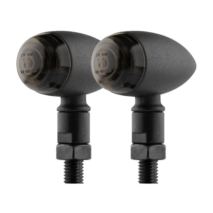 2 PCS KC805 Motorcycle Retro Metal Turn Signal Light (Transparent Black) - Turn Signal by buy2fix | Online Shopping UK | buy2fix