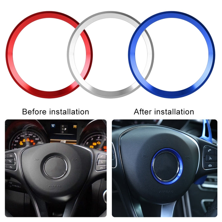 Car Steering Wheel Decorative Ring Cover for Mercedes-Benz,Inner Diameter: 5.6cm (Silver) by buy2fix