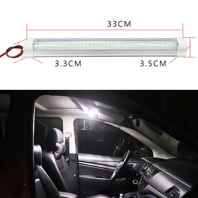 2 PCS ZS-3333 Side Switch Type 12-80V High Bright 108LEDs Car Dome Light Cabin Light Bar - Dome Lights by buy2fix | Online Shopping UK | buy2fix