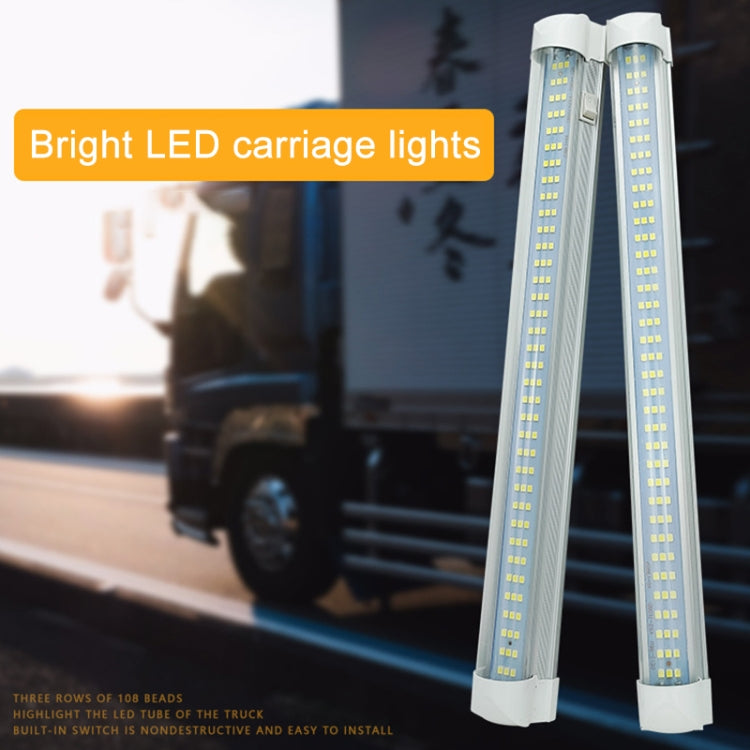 2 PCS ZS-3333 Side Switch Type 12-80V High Bright 108LEDs Car Dome Light Cabin Light Bar - Dome Lights by buy2fix | Online Shopping UK | buy2fix