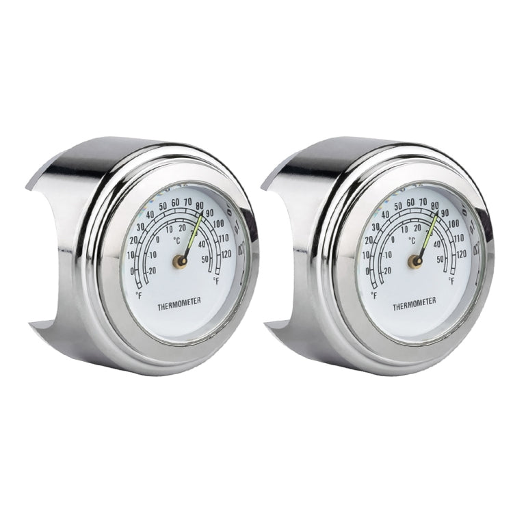 2 PCS Motorcycle 22-25mm Handlebar Thermometer (White) - Others by buy2fix | Online Shopping UK | buy2fix