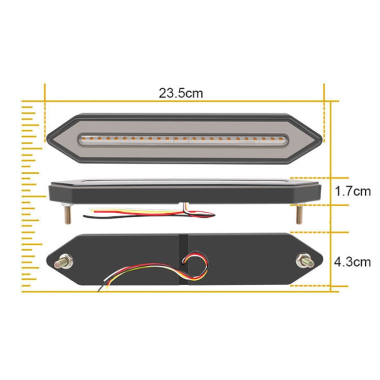 2 PCS Heavy Truck 100LED Two-color Running Water Light Guide Brake Steering Tail Rear Bumper Light - Warning Lights by buy2fix | Online Shopping UK | buy2fix