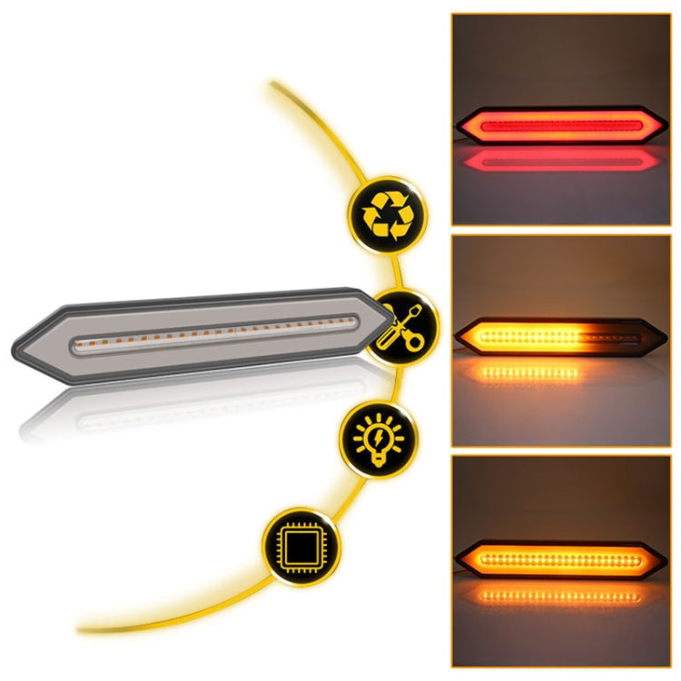 2 PCS Heavy Truck 100LED Two-color Running Water Light Guide Brake Steering Tail Rear Bumper Light - Warning Lights by buy2fix | Online Shopping UK | buy2fix
