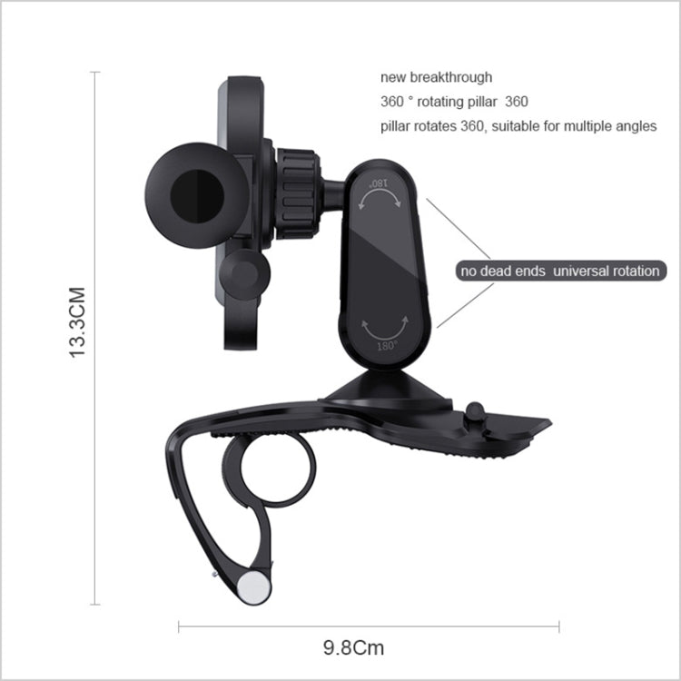 Car Multi-function Center Console Mobile Phone Holder with Number Plate - Universal Car Holders by buy2fix | Online Shopping UK | buy2fix