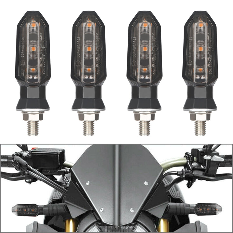 4 PCS MK-200 3LED Highlight Motorcycle Turn Signal Light (Black) - Signal Lights by buy2fix | Online Shopping UK | buy2fix
