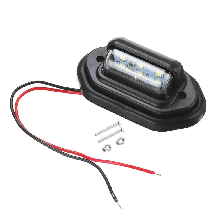 2 PCS MK-257 Car Van Bus Trailer LED Taillight Side Light 12-30V 6LEDs License Plate Light (Black) - Arrow Turn Lights by buy2fix | Online Shopping UK | buy2fix