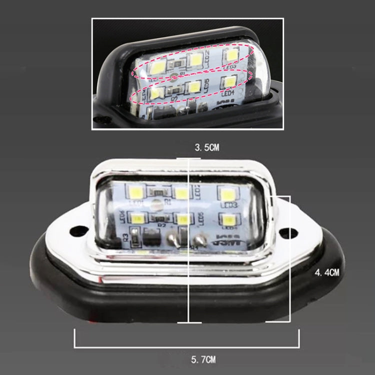 2 PCS MK-257 Car Van Bus Trailer LED Taillight Side Light 12-30V 6LEDs License Plate Light (Black) - Arrow Turn Lights by buy2fix | Online Shopping UK | buy2fix