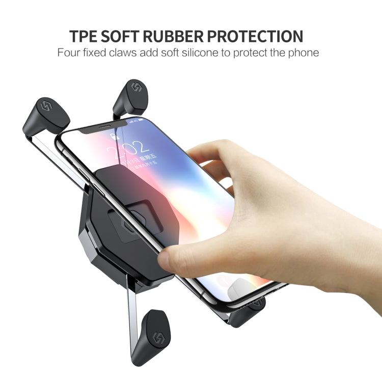 ZH-1558A1 Motorcycle Handlebar X-shape Aluminum Alloy Phone Holder - Holder by buy2fix | Online Shopping UK | buy2fix