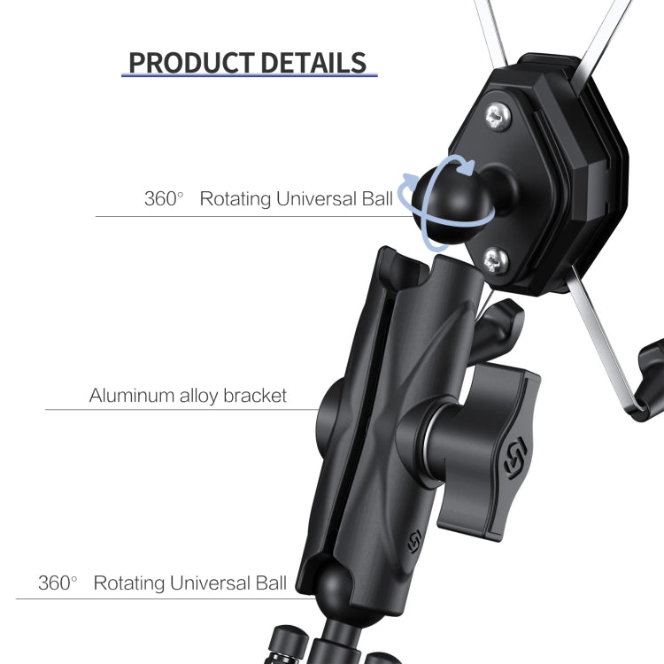 ZH-1558A1 Motorcycle Handlebar X-shape Aluminum Alloy Phone Holder - Holder by buy2fix | Online Shopping UK | buy2fix