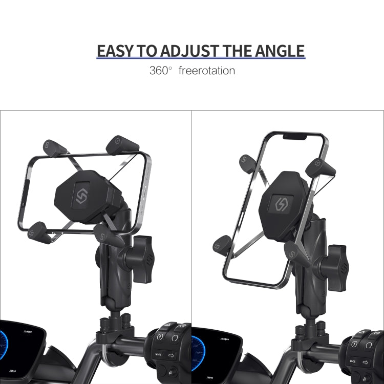 ZH-1558A1 Motorcycle Handlebar X-shape Aluminum Alloy Phone Holder - Holder by buy2fix | Online Shopping UK | buy2fix