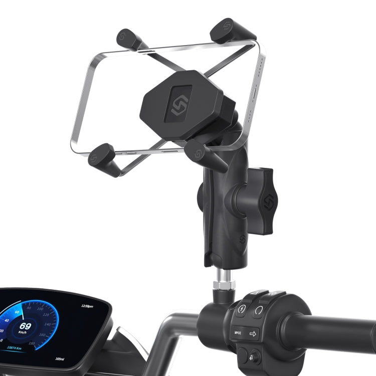 ZH-1558D1 Motorcycle M10 Ball Joint X-shape Aluminum Alloy Phone Holder - Holder by buy2fix | Online Shopping UK | buy2fix