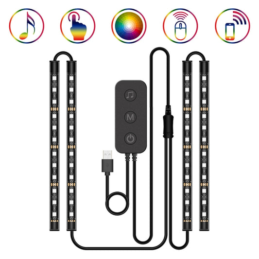 Y12 USB Car Colorful RGB Foot LED Atmosphere Light by buy2fix