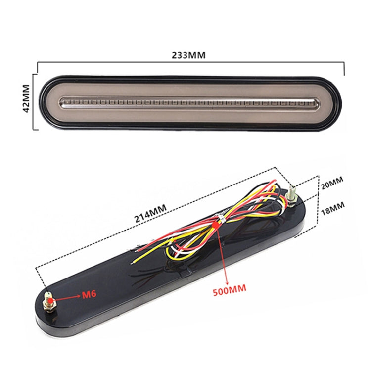 2 PCS Heavy-duty Truck Trailer 100LED Light Guide Two-color Brake Light - Brake Lights by buy2fix | Online Shopping UK | buy2fix