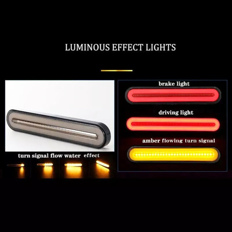 2 PCS Heavy-duty Truck Trailer 100LED Light Guide Two-color Brake Light - Brake Lights by buy2fix | Online Shopping UK | buy2fix