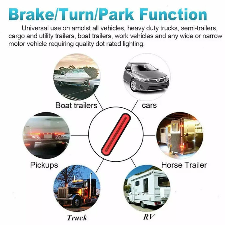 2 PCS Heavy-duty Truck Trailer 100LED Light Guide Two-color Brake Light - Brake Lights by buy2fix | Online Shopping UK | buy2fix