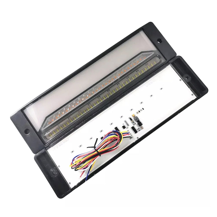 2 PCS Heavy-duty Truck Trailer 147LED Light Guide Three-color Brake Light (Transparent Black) - Brake Lights by buy2fix | Online Shopping UK | buy2fix