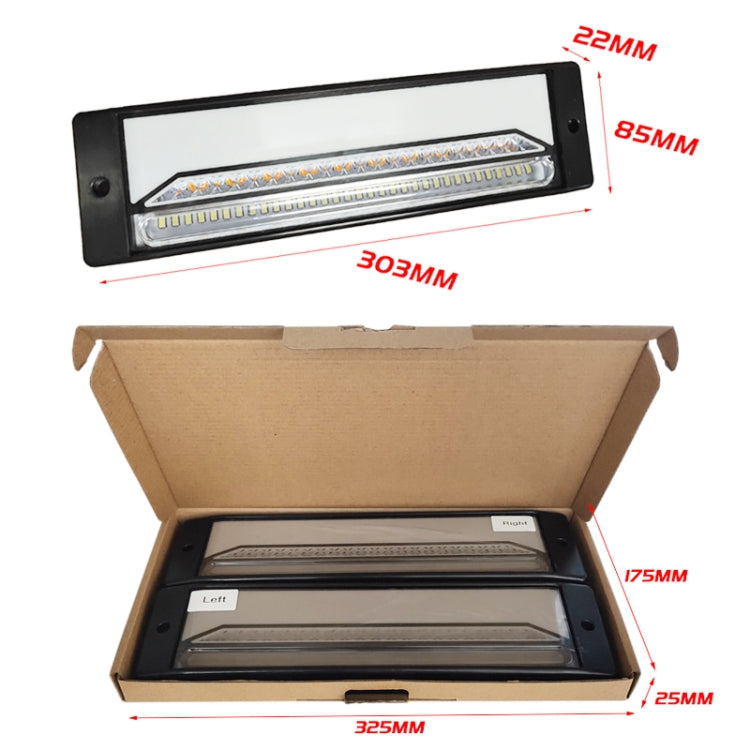 2 PCS Heavy-duty Truck Trailer 147LED Light Guide Three-color Brake Light (Transparent) - Brake Lights by buy2fix | Online Shopping UK | buy2fix
