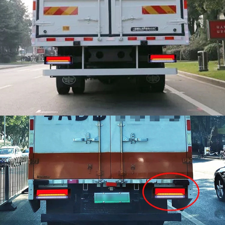 2 PCS Heavy-duty Truck Trailer 147LED Light Guide Three-color Brake Light (Transparent) - Brake Lights by buy2fix | Online Shopping UK | buy2fix