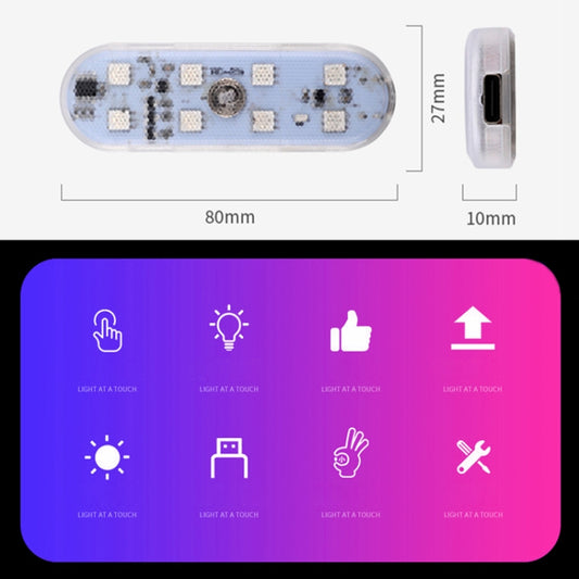 USB-C / Type-C Colorful Touch Switch Control Car Foot Hook And Loop Fastener Ambient Light by buy2fix