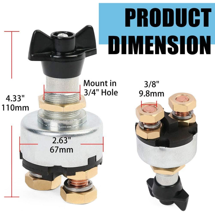 12-24V Car Battery Selector Isolator Disconnect Rotary Switch Cut - Car Switches by buy2fix | Online Shopping UK | buy2fix
