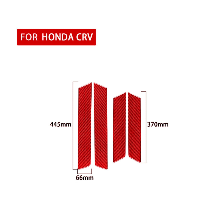4 PCS Set for Honda CRV 2007-2011 Carbon Fiber Car Interior Door Panel Trim Decorative Sticker,Left and Right Drive Universal (Red) - Car Interior Mouldings by buy2fix | Online Shopping UK | buy2fix