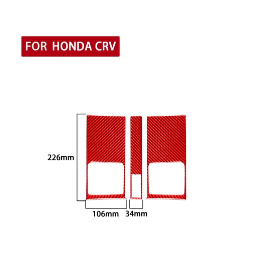 3 PCS Set for Honda CRV 2007-2011 Carbon Fiber Car Central Control Air Outlet Panel Decorative Sticker,Left and Right Drive Universal (Red) - Car Interior Mouldings by buy2fix | Online Shopping UK | buy2fix