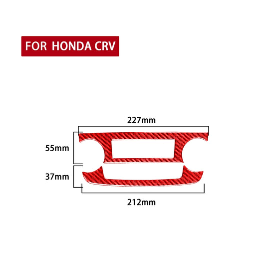 2 PCS Set for Honda CRV 2007-2011 Carbon Fiber Car Central Control CD Volume Switch Frame Decorative Sticker,Left and Right Drive Universal (Red) by buy2fix