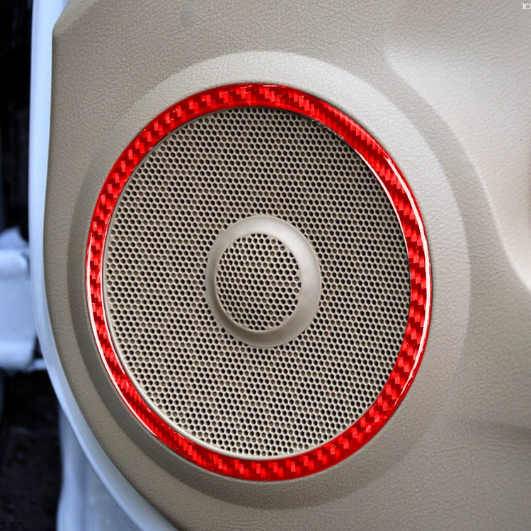 4 PCS Set for Honda CRV 2007-2011 Carbon Fiber Car Door Horn Ring Decorative Sticker,Left and Right Drive Universal (Red) by buy2fix