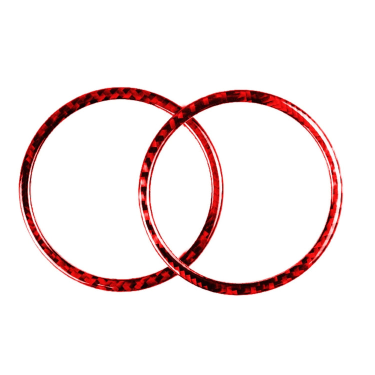 2 PCS Set for BMW 3 Series E90 Carbon Fiber Car Horn Circle Decorative Sticker (Red) - Car Interior Mouldings by buy2fix | Online Shopping UK | buy2fix