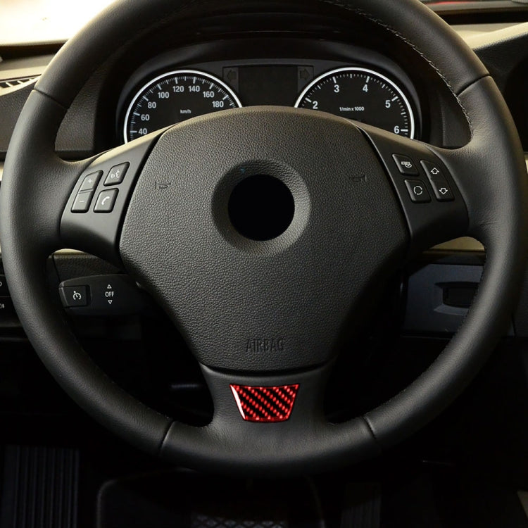 For BMW 3 Series E90 Little B Version Carbon Fiber Car Steering Wheel Decorative Sticker (Red) - Car Interior Mouldings by buy2fix | Online Shopping UK | buy2fix
