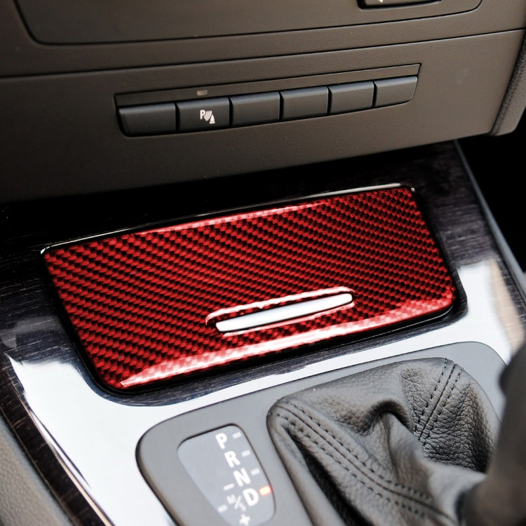 For BMW 3 Series E90 Carbon Fiber Car Ashtray Panel Decorative Sticker (Red) by buy2fix