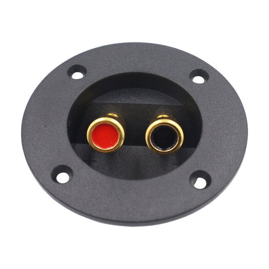 2 in 1 / Set Car Double Binding Round Gold Plate Push Spring Loaded Jacks Speaker Box by buy2fix