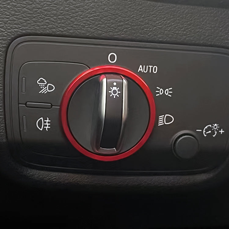 Car Headlight Switch Ring Trim Sticker Decoration for Audi Q2 (Red) - Decoration Rings by buy2fix | Online Shopping UK | buy2fix