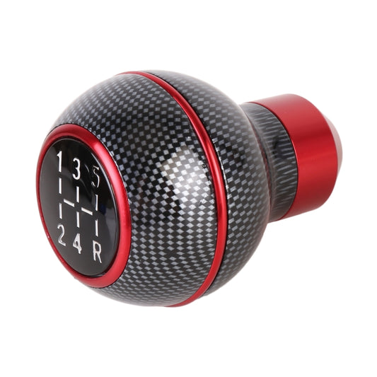 Universal Car Carbon Fiber Texture Metal Gear Shift Knob (Red) by buy2fix