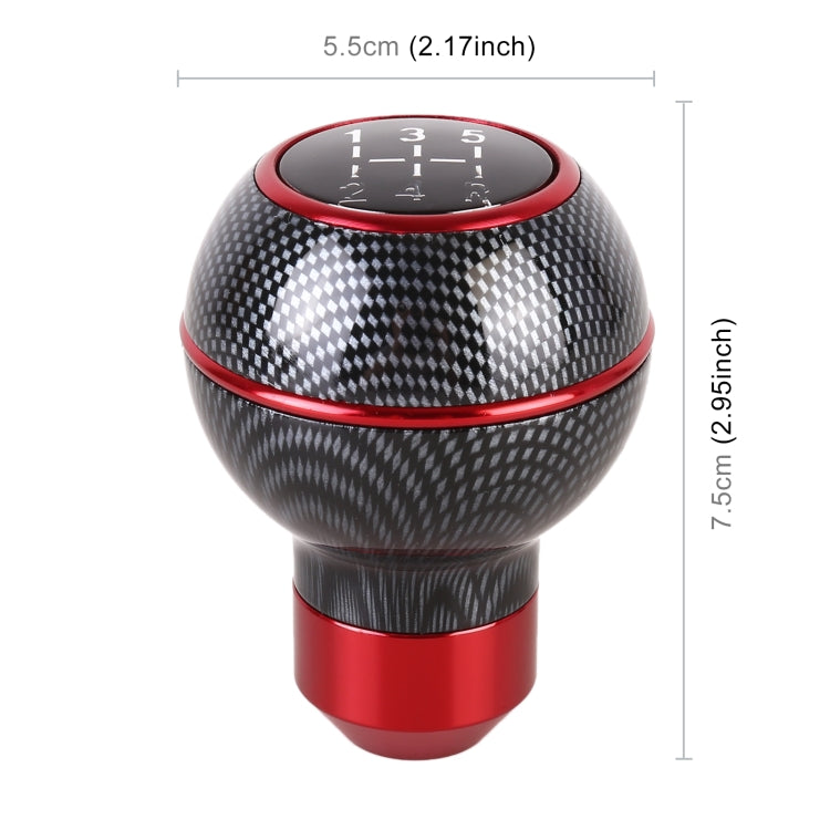 Universal Car Carbon Fiber Texture Metal Gear Shift Knob (Red) - Shift Knob by buy2fix | Online Shopping UK | buy2fix
