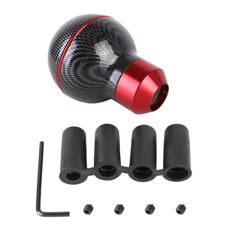 Universal Car Carbon Fiber Texture Metal Gear Shift Knob (Red) - Shift Knob by buy2fix | Online Shopping UK | buy2fix
