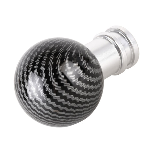 Universal Car Carbon Fiber Texture Metal Gear Shift Knob (Silver Black) by buy2fix