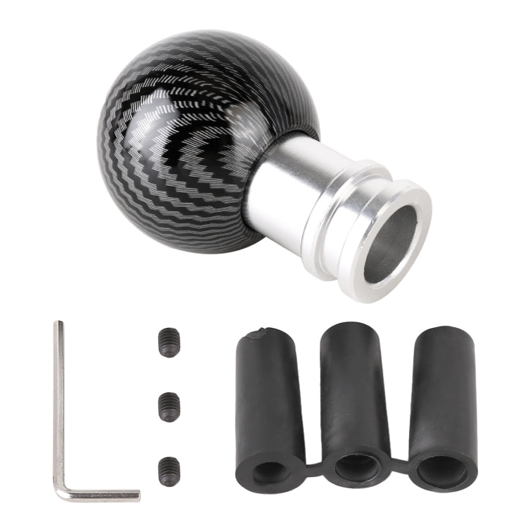 Universal Car Carbon Fiber Texture Metal Gear Shift Knob (Silver Black) by buy2fix