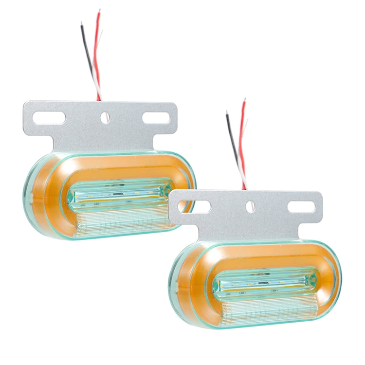2 PCS 12V 12LED Car Oval Side Lamp(White Light) - Warning Lights by buy2fix | Online Shopping UK | buy2fix