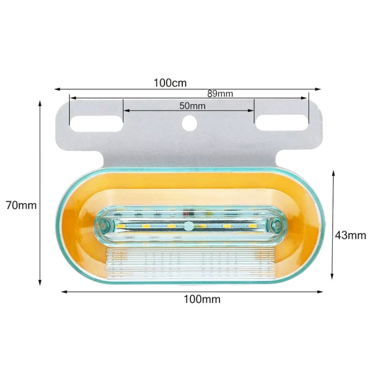 2 PCS 12V 12LED Car Oval Side Lamp(White Light) - Warning Lights by buy2fix | Online Shopping UK | buy2fix