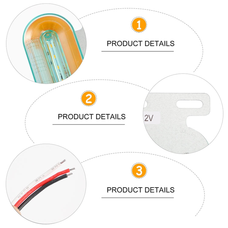 2 PCS 12V 12LED Car Oval Side Lamp(White Light) - Warning Lights by buy2fix | Online Shopping UK | buy2fix