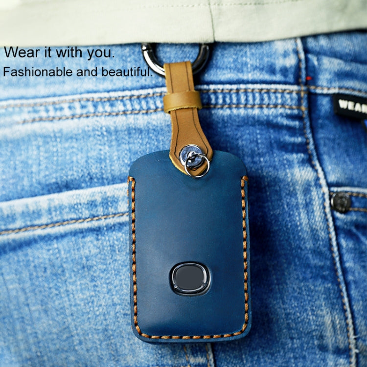 For Mazda New Style Car Cowhide Leather Key Protective Cover Key Case (Brown) by buy2fix