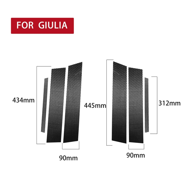 For Alfa Romeo Giulia Carbon Fiber Car B / C / Middle Pillar Door Window Decorative Sticker,Left and Right Drive Universal - Decorative Strip by buy2fix | Online Shopping UK | buy2fix