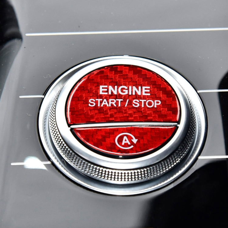 For Mercedes-Benz C/S Class 2022 Style Car Carbon Fiber One-click Start Button Decorative Sticker,Left and Right Drive Universal (Red) by buy2fix