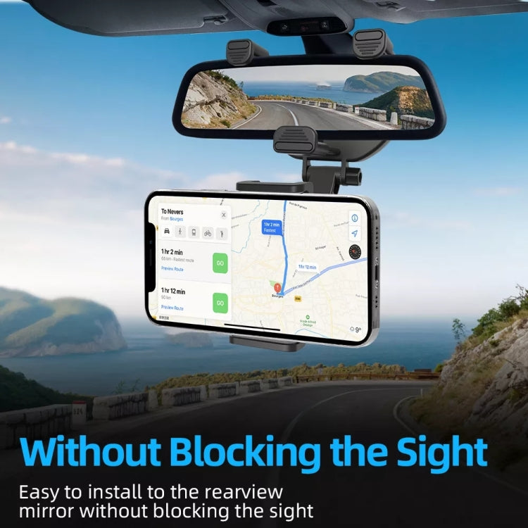 Car Rearview Mirror Phone Holder Universal Navigation Bracket - Universal Car Holders by buy2fix | Online Shopping UK | buy2fix