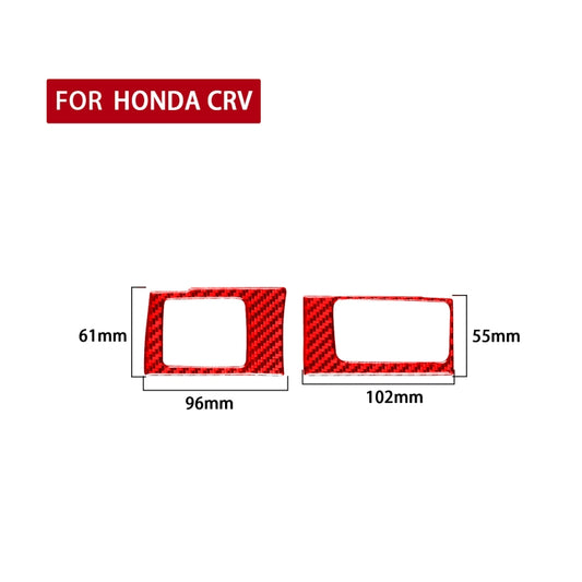 2 PCS Set for Honda CRV 2007-2011 Carbon Fiber Car Central Control Card Box Panel Decorative Sticker, Right Drive (Red) by buy2fix